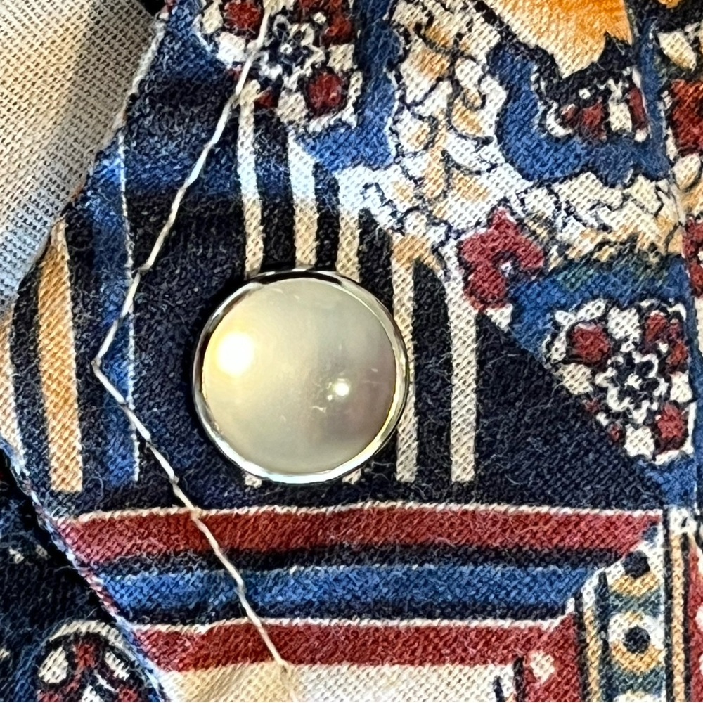 Vintage Sears Western Wear Pearl Snap Short Sleeve Geometric Casual Shirt 16.5 L - Picture 2 of 10